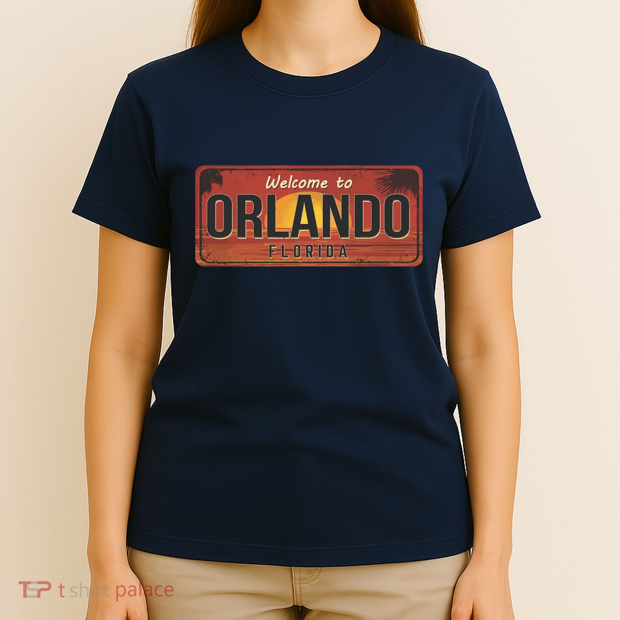 Orlando Florida License Plate Sunset T-Shirt