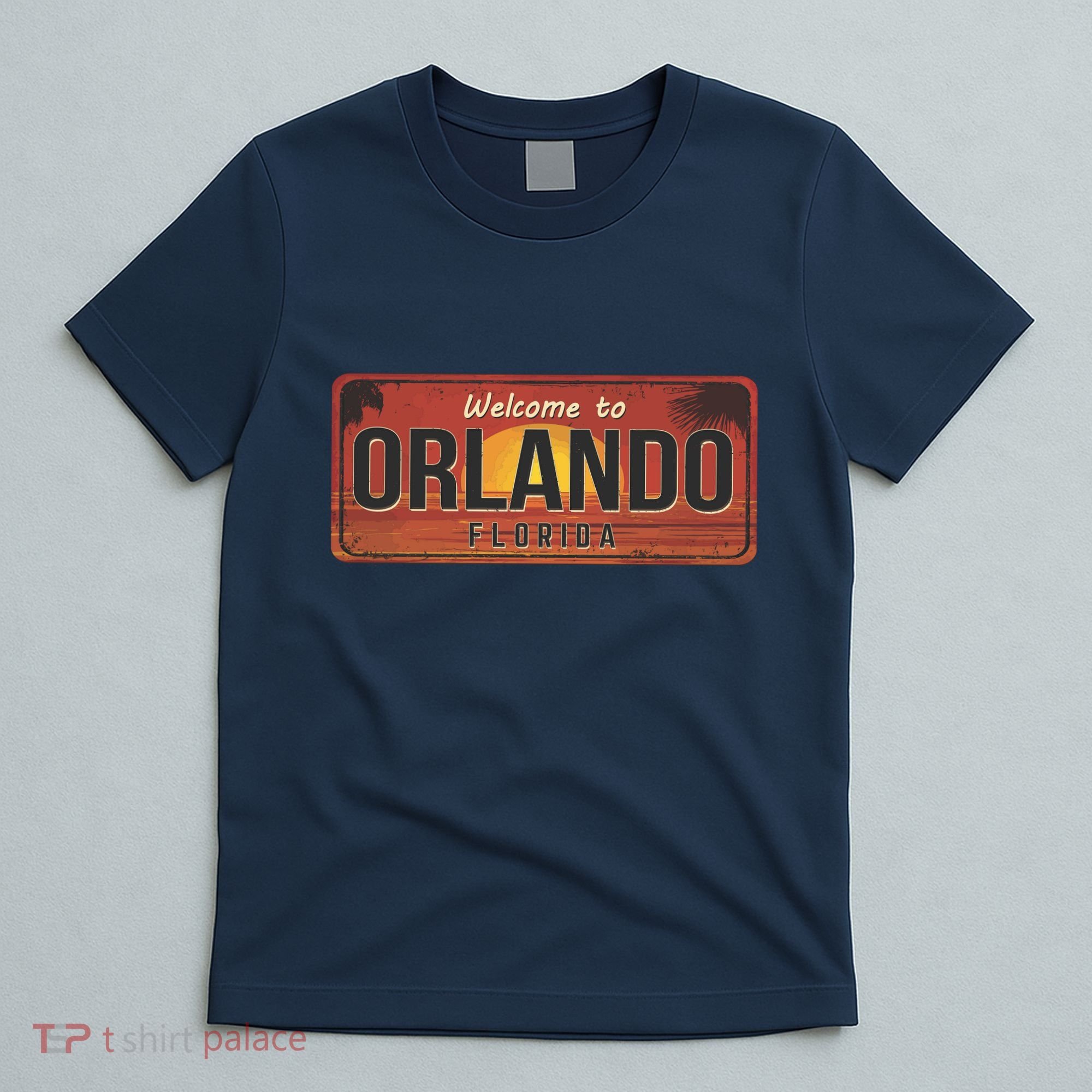 Orlando Florida License Plate Sunset T-Shirt