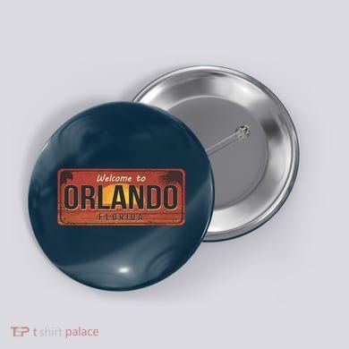 Orlando Florida License Plate Sunset Button