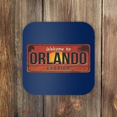 Orlando Florida License Plate Sunset Coaster