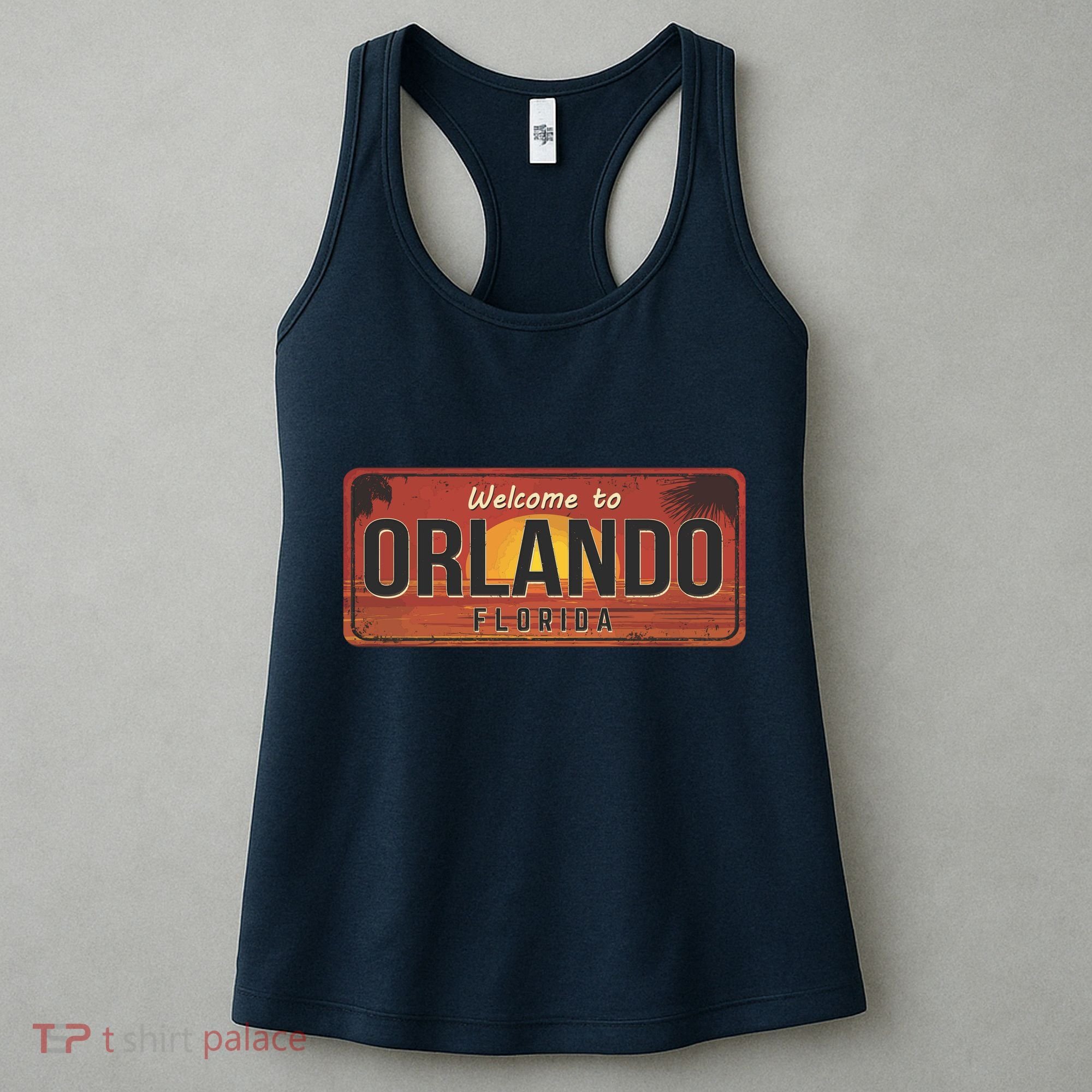 Orlando Florida License Plate Sunset Women's Tank Top