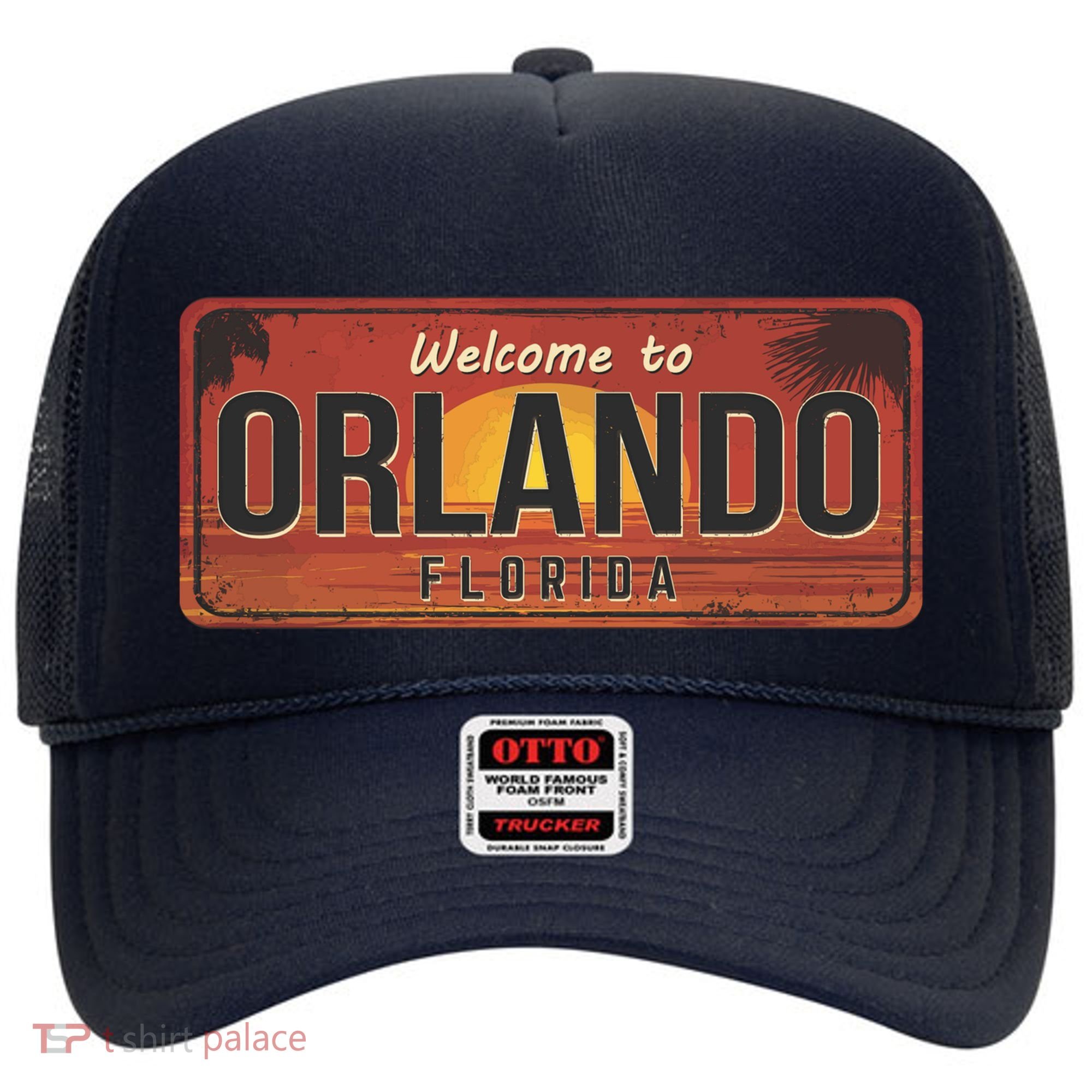 Orlando Florida License Plate Sunset Hat
