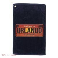 Orlando Florida License Plate Sunset Golf Towel thumb 0