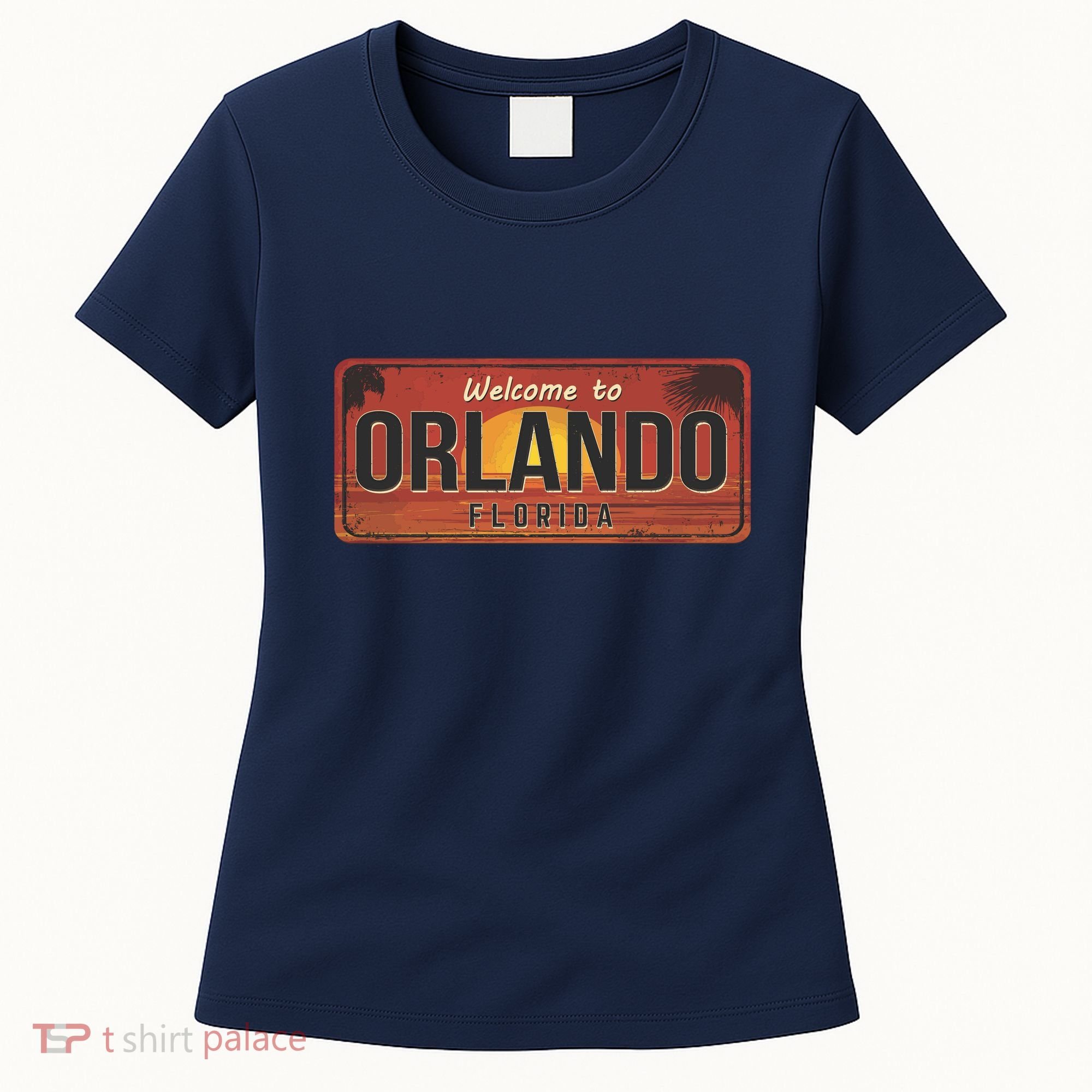 Orlando Florida License Plate Sunset Women's T-Shirt