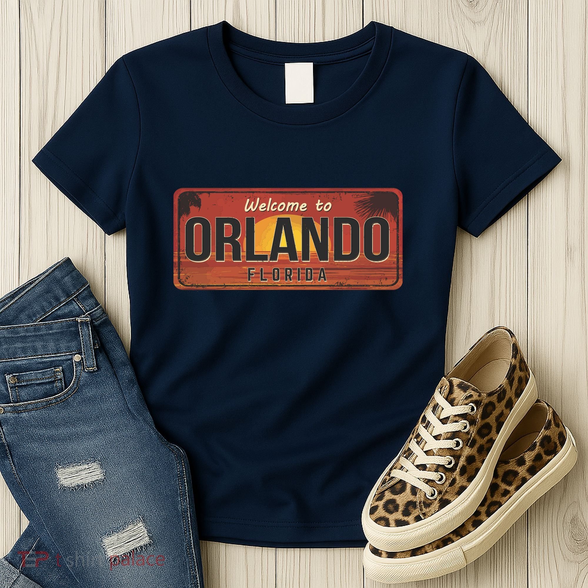Orlando Florida License Plate Sunset Women's T-Shirt