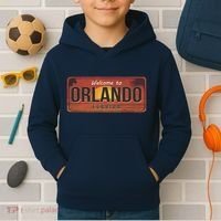 Orlando Florida License Plate Sunset Kids Hoodie thumb 2