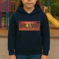 Orlando Florida License Plate Sunset Kids Hoodie thumb 3
