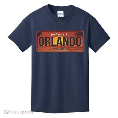 Orlando Florida License Plate Sunset Kids T-Shirt