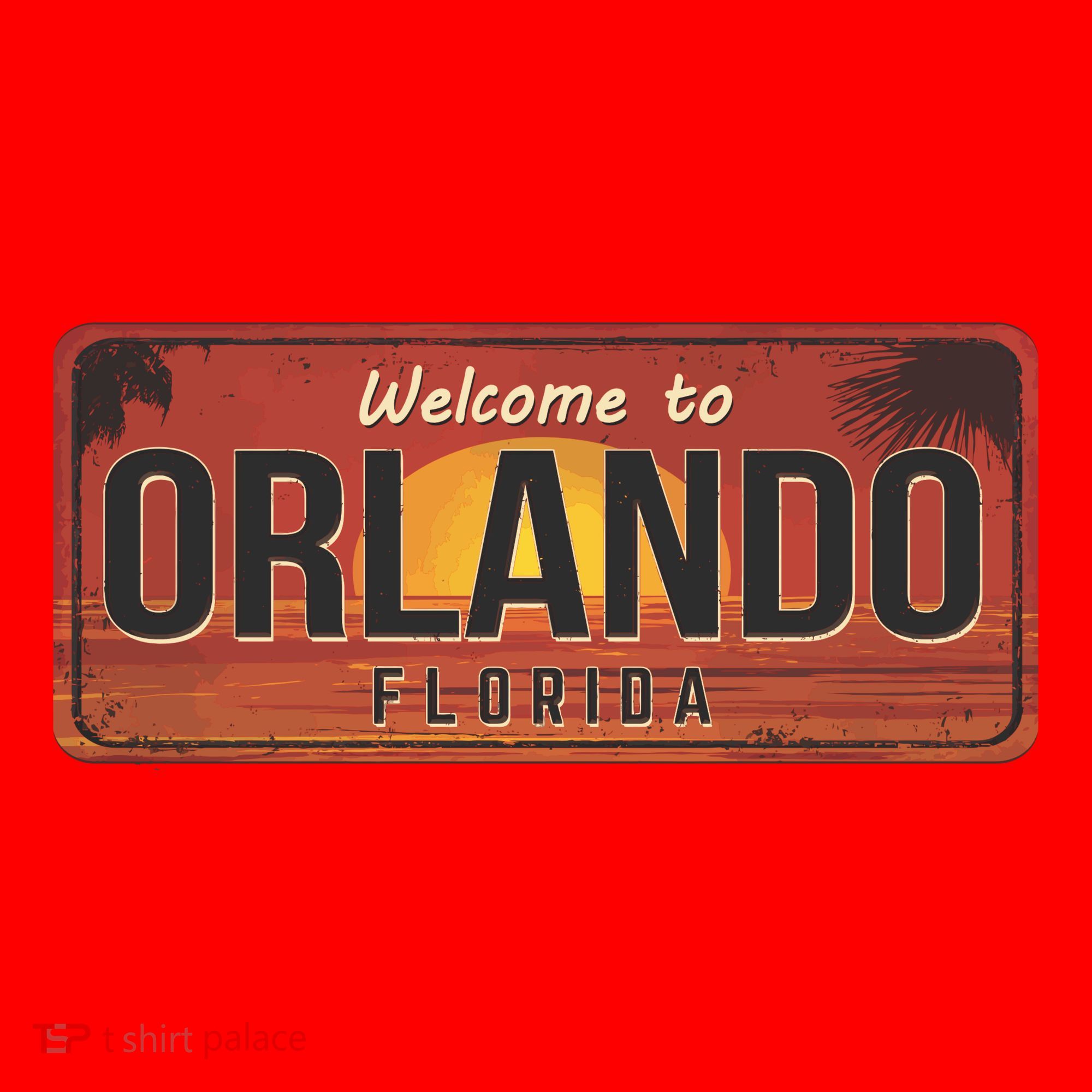 Orlando Florida License Plate Sunset Santa Hat