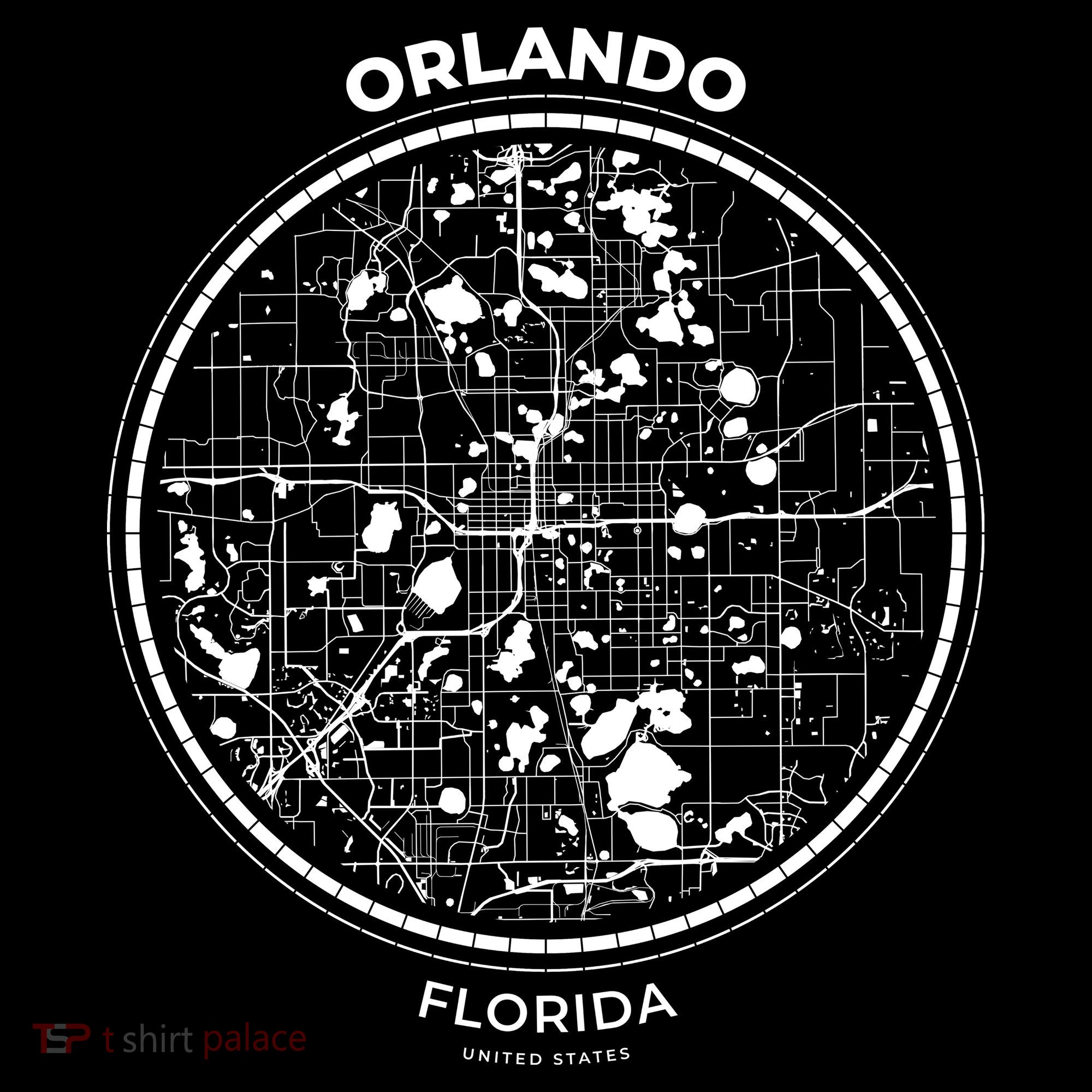 Orlando Florida Map Sketch Doggie Tank