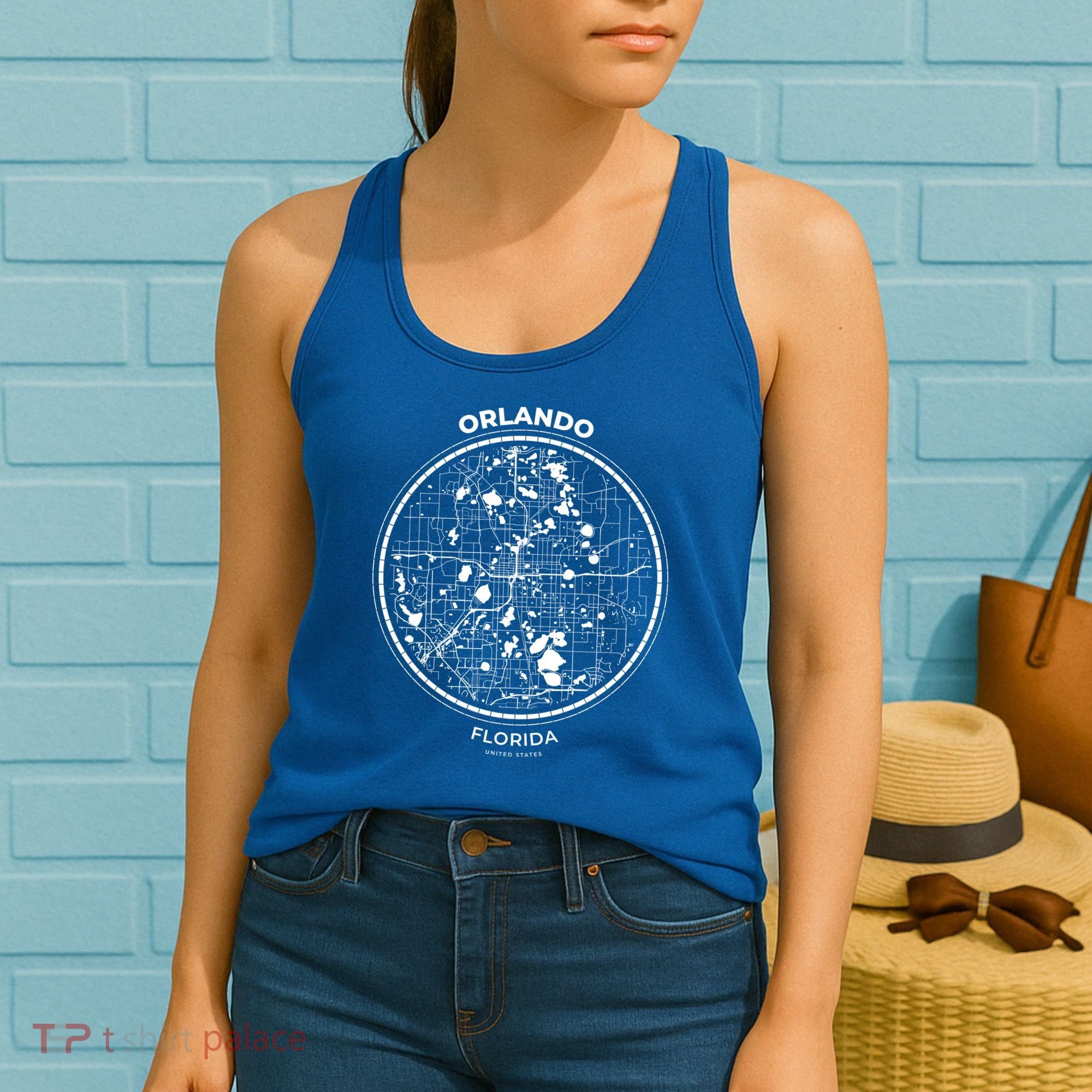 Orlando Florida Map Sketch Women's Tank Top