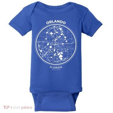 Orlando Florida Map Sketch Baby Bodysuit