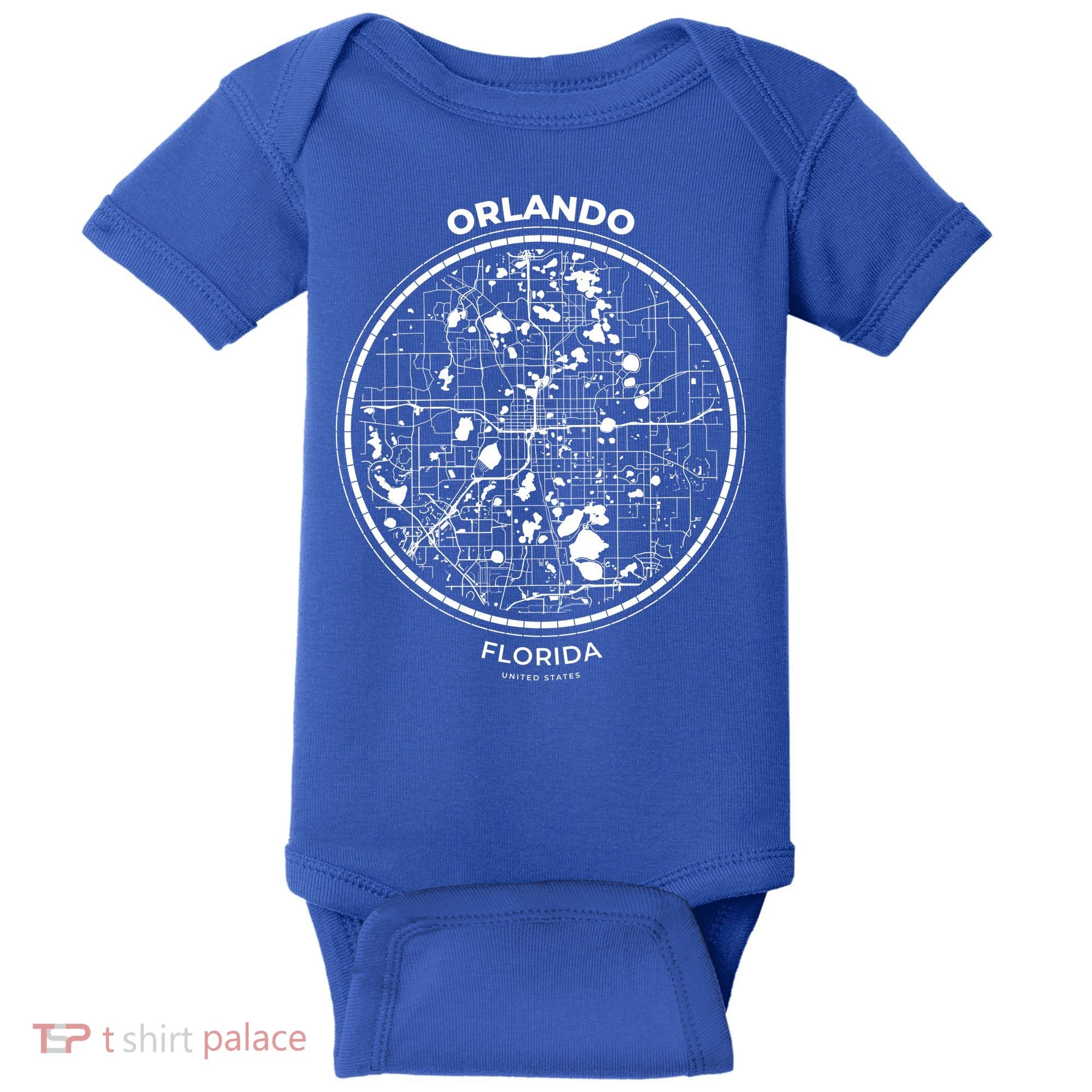 Orlando Florida Map Sketch Baby Bodysuit
