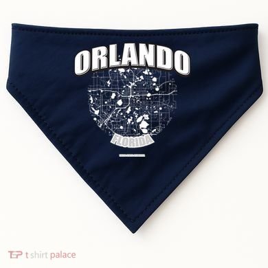 Orlando Florida Map USA-Made Doggie Bandana