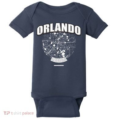 Orlando Florida Map Baby Bodysuit