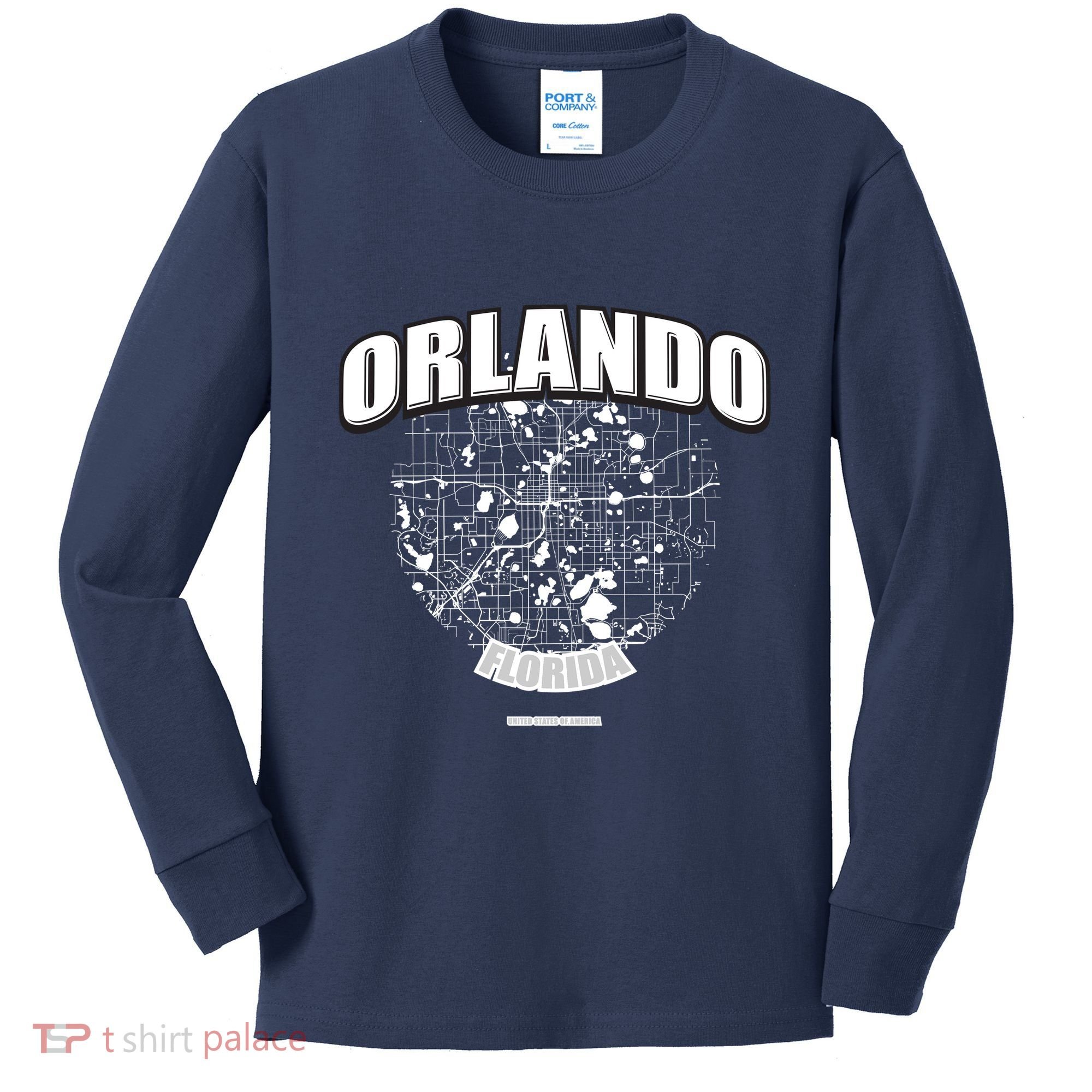 Orlando Florida Map Kids Long Sleeve Shirt