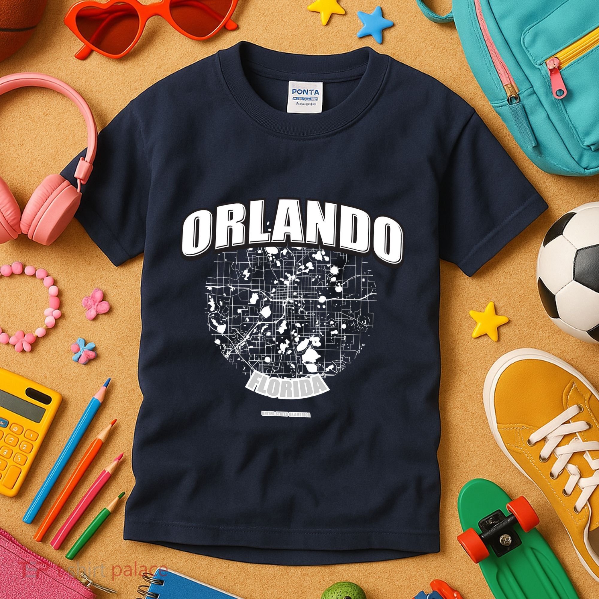 Orlando Florida Map Kids T-Shirt