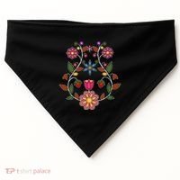 Ojibwe Floral Native Wild Flowers Indigenous Cute Botanical USA-Made Doggie Bandana thumb 0