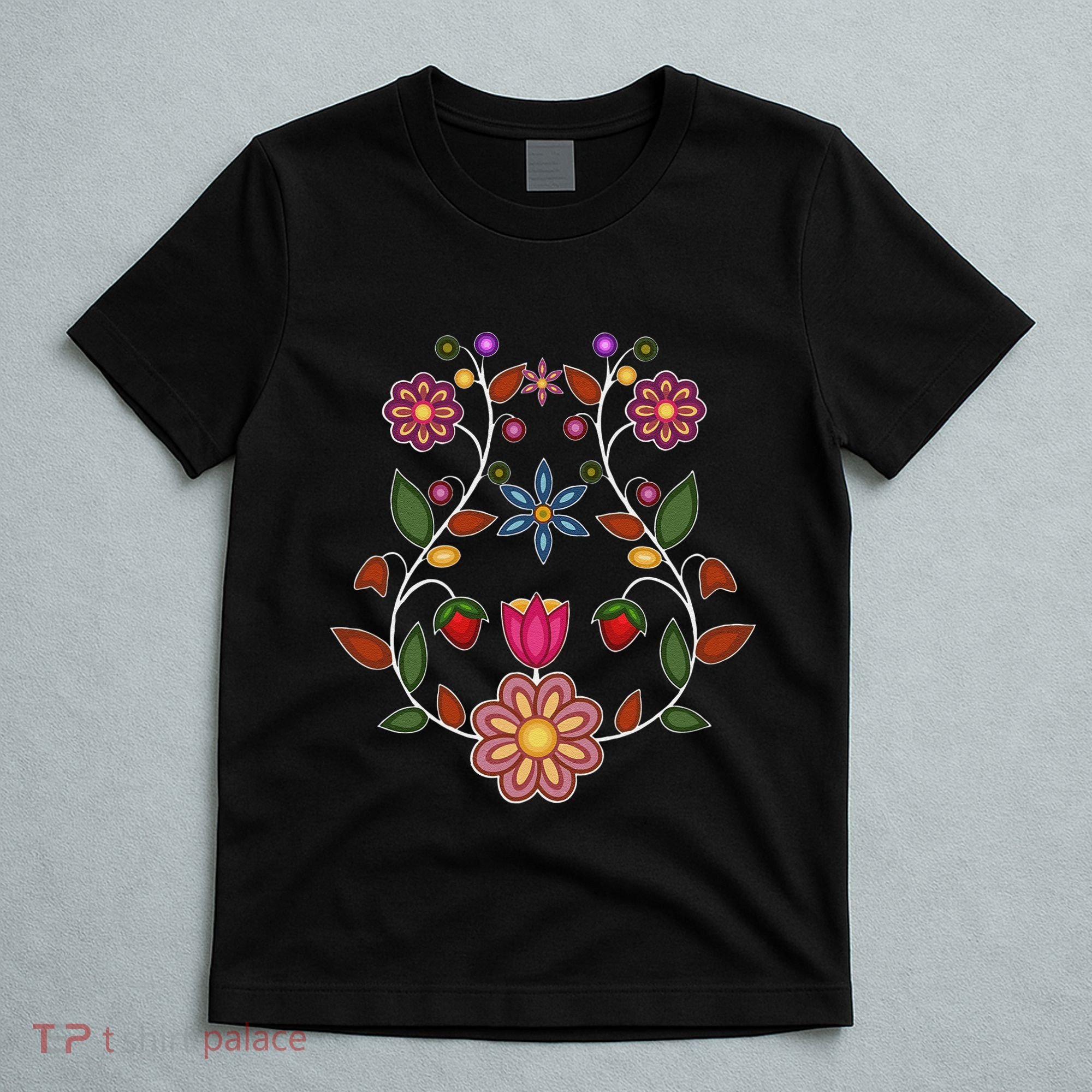 Ojibwe Floral Native Wild Flowers Indigenous Cute Botanical T-Shirt
