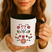 Ojibwe Floral Native Wild Flowers Indigenous Cute Botanical Coffee Mug thumb 3