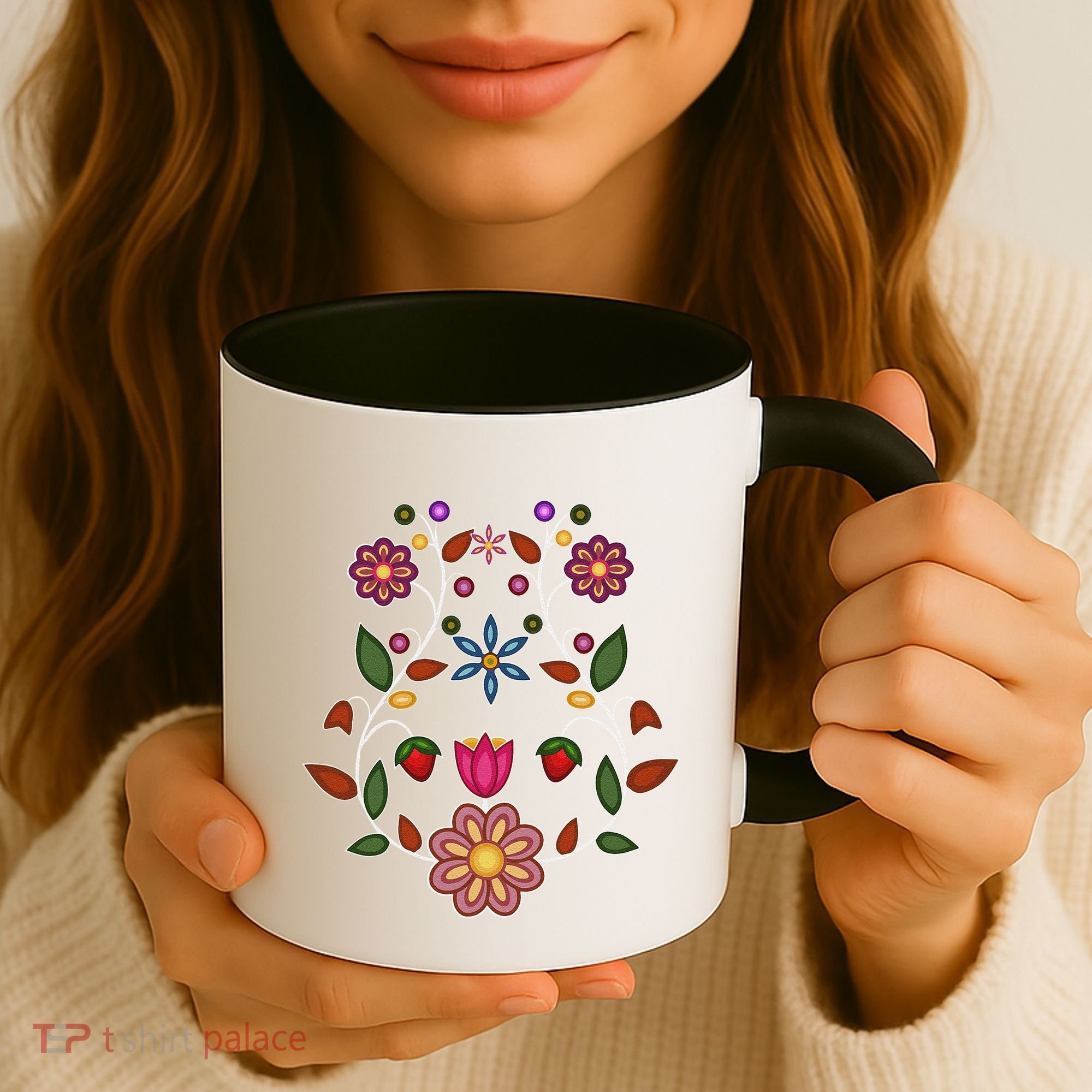 Ojibwe Floral Native Wild Flowers Indigenous Cute Botanical Coffee Mug