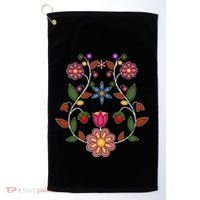 Ojibwe Floral Native Wild Flowers Indigenous Cute Botanical Golf Towel thumb 0