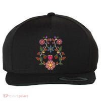 Ojibwe Floral Native Wild Flowers Indigenous Cute Botanical Wool Snapback Cap thumb 0