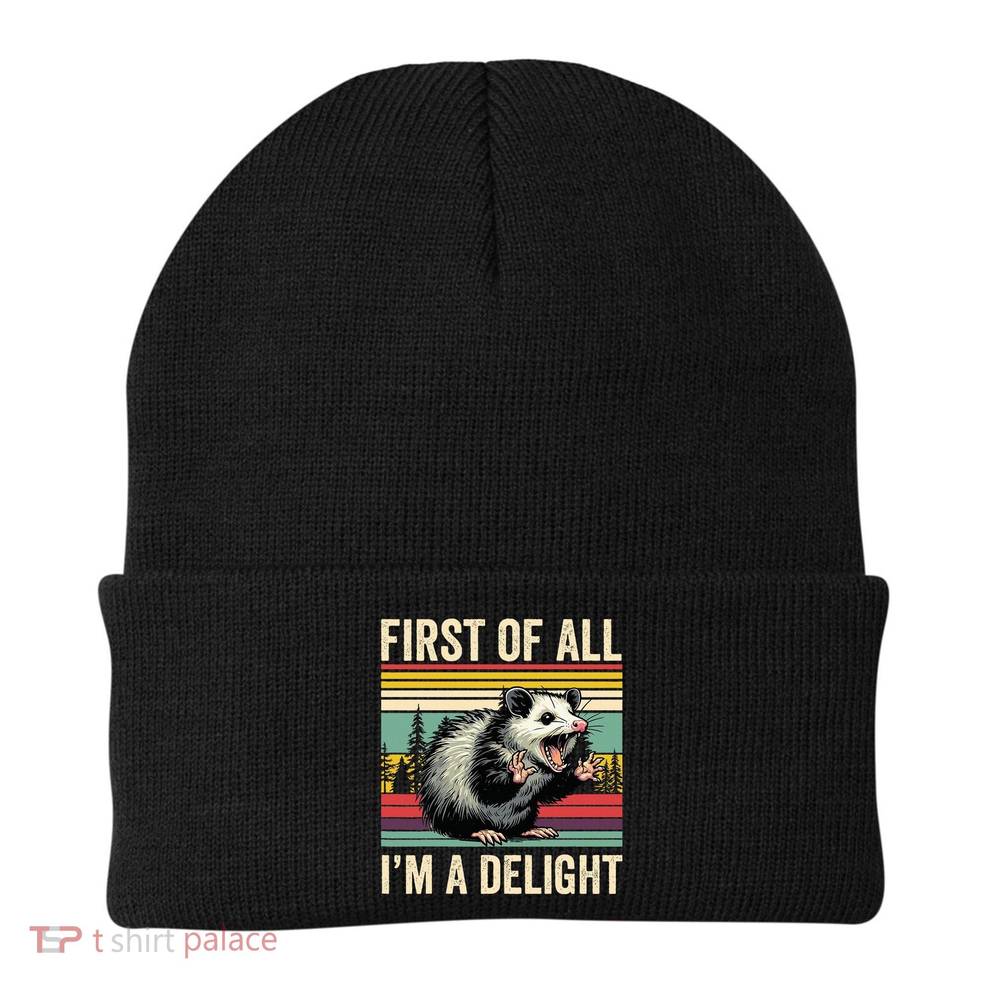 Opossum First Of All Im A Delight Possum Beanie