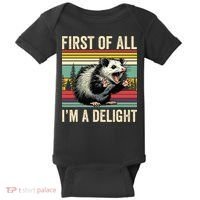 Opossum First Of All Im A Delight Possum Baby Bodysuit thumb 0