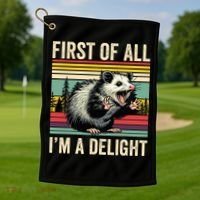 Opossum First Of All Im A Delight Possum Golf Towel thumb 1