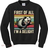 Opossum First Of All Im A Delight Possum Kids Sweatshirt thumb 0