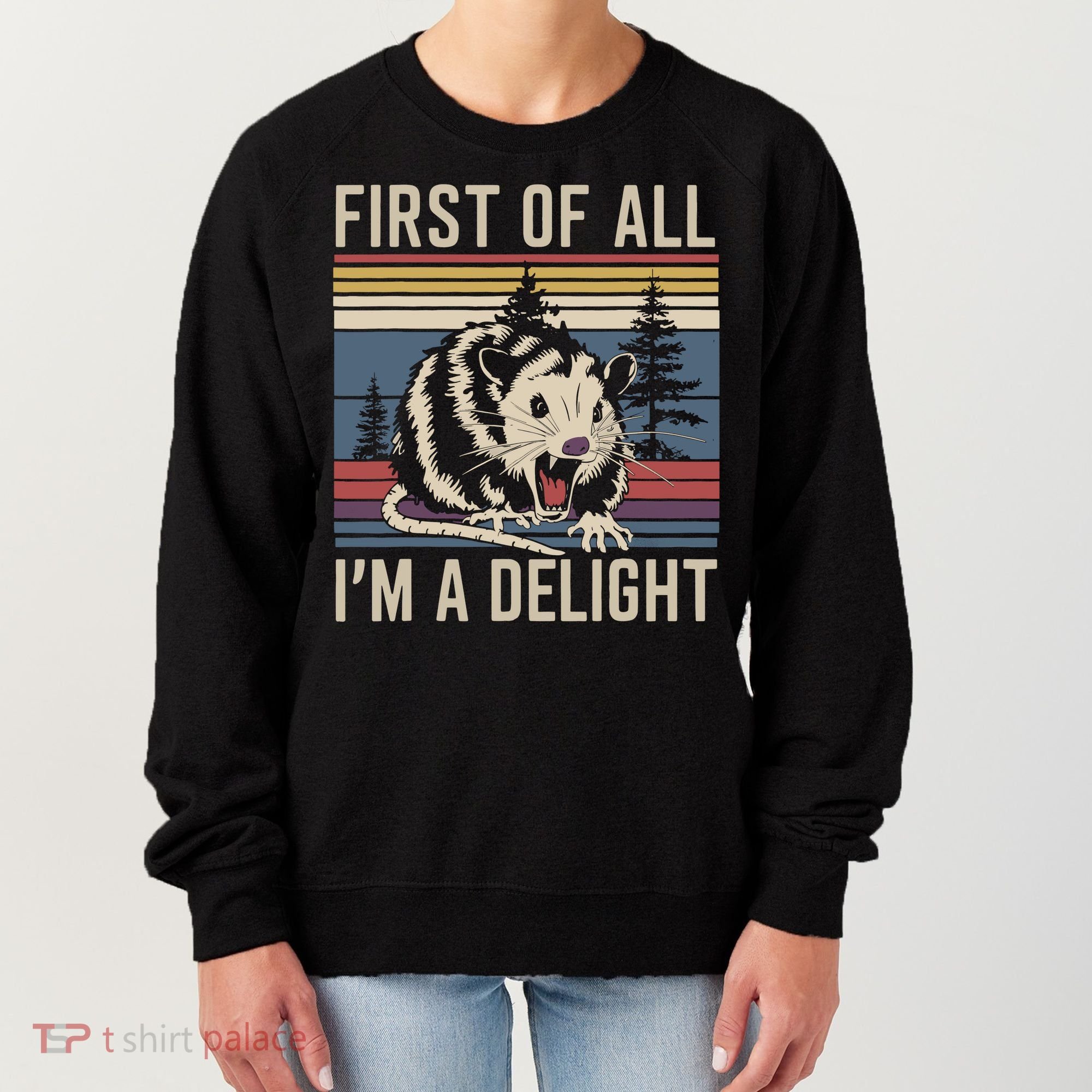 Opossum First Of All I Am A Delight Sarcastic Women's Sweatshirt