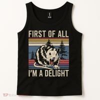 Opossum First Of All I Am A Delight Sarcastic Tank Top thumb 2