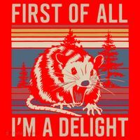 Opossum First Of All I Am A Delight Sarcastic Santa Hat thumb 1