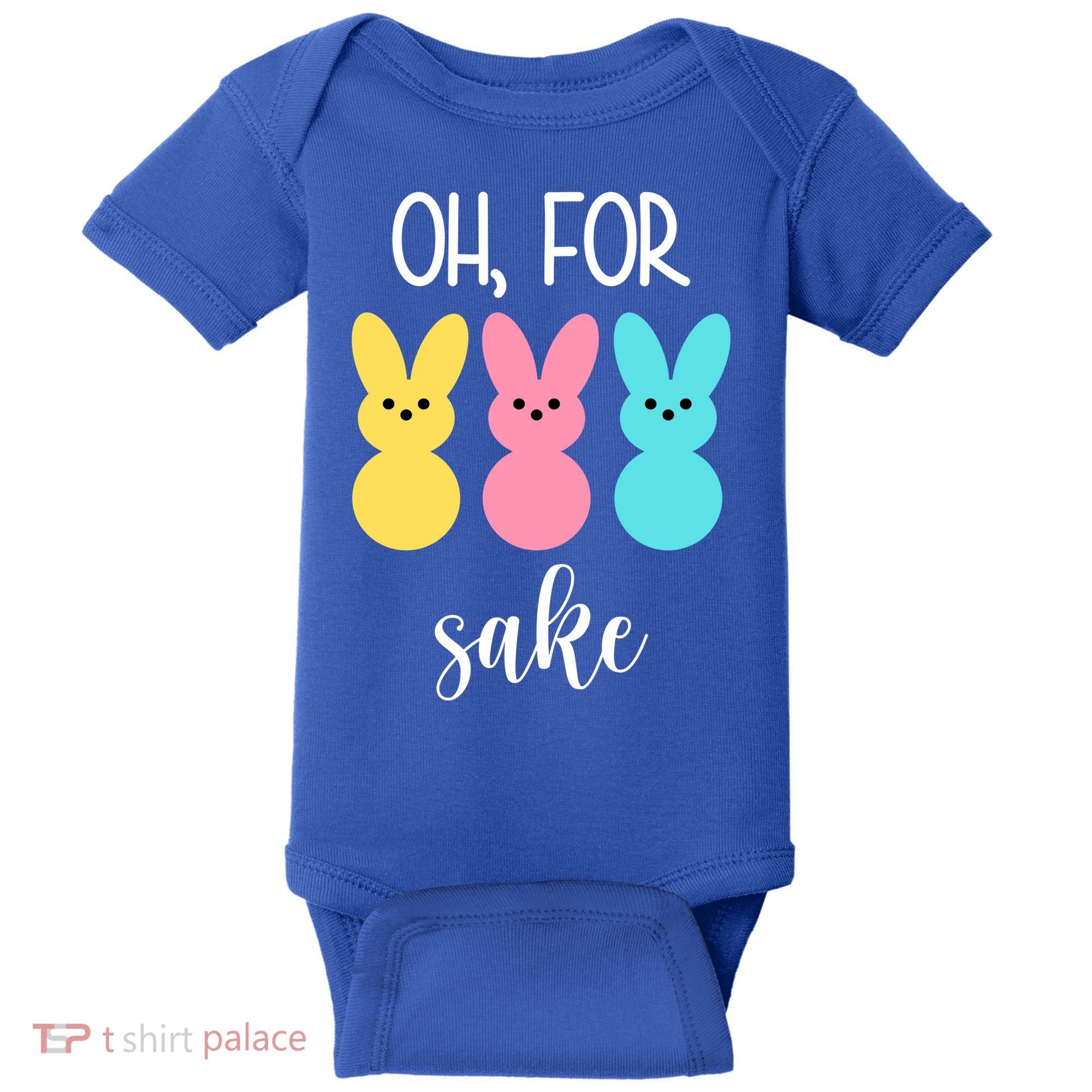 Oh For Peeps Sake Easter Funny Cute Baby Bodysuit