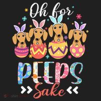 Oh For Peeps Sake Funny Easter Dachshund Bunny Ear Egg Women's Sweatshirt thumb 2