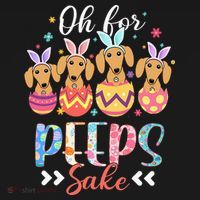 Oh For Peeps Sake Funny Easter Dachshund Bunny Ear Egg Long Sleeve Shirt thumb 2