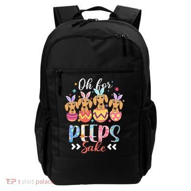 Oh For Peeps Sake Funny Easter Dachshund Bunny Ear Egg Backpack