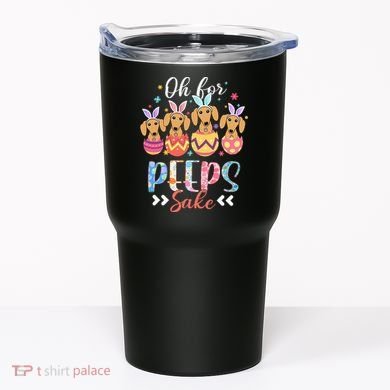 Oh For Peeps Sake Funny Easter Dachshund Bunny Ear Egg Tumbler