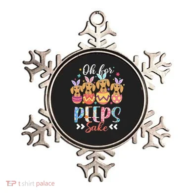 Oh For Peeps Sake Funny Easter Dachshund Bunny Ear Egg Ornament