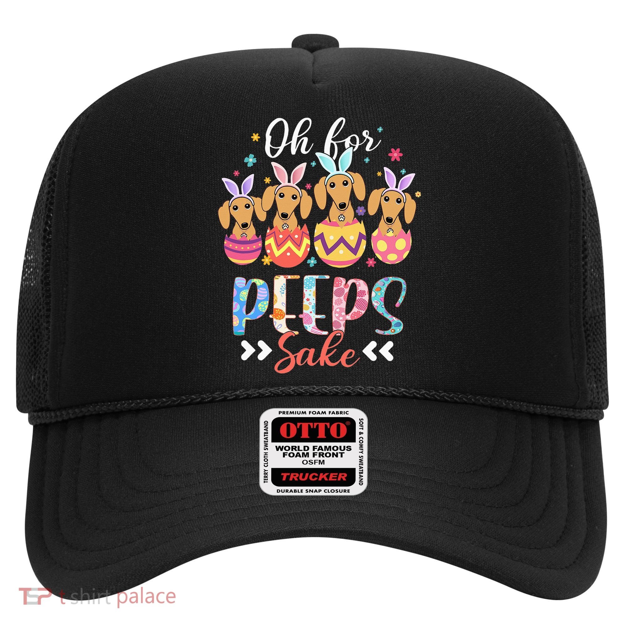 Oh For Peeps Sake Funny Easter Dachshund Bunny Ear Egg Hat