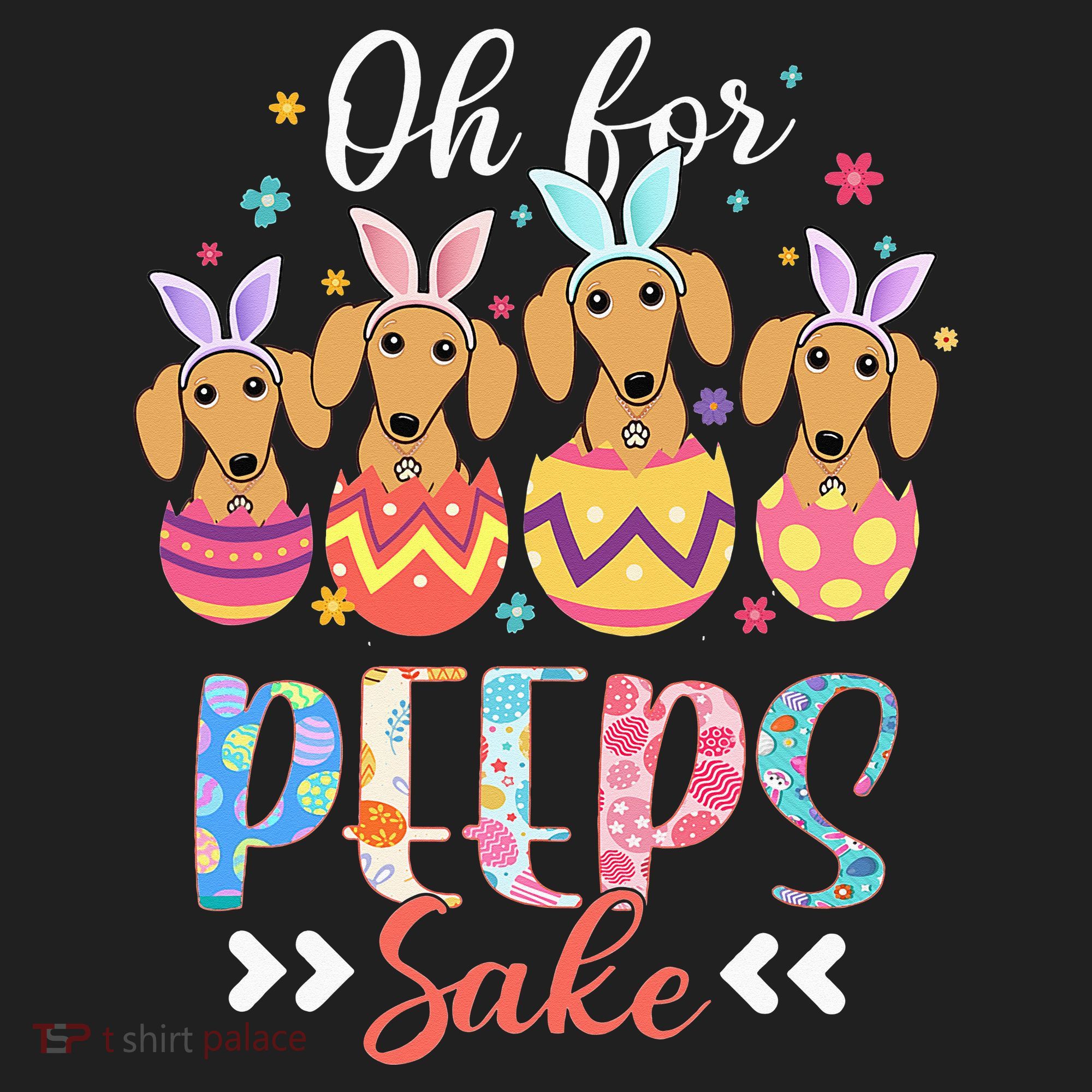 Oh For Peeps Sake Funny Easter Dachshund Bunny Ear Egg Hat