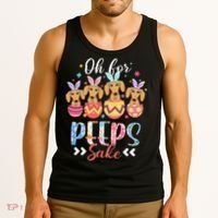 Oh For Peeps Sake Funny Easter Dachshund Bunny Ear Egg Tank Top thumb 3