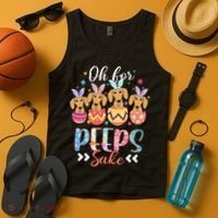 Oh For Peeps Sake Funny Easter Dachshund Bunny Ear Egg Tank Top thumb 4