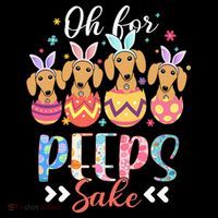 Oh For Peeps Sake Funny Easter Dachshund Bunny Ear Egg Tank Top thumb 6
