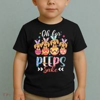 Oh For Peeps Sake Funny Easter Dachshund Bunny Ear Egg Toddler T-Shirt thumb 2