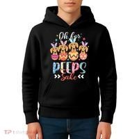 Oh For Peeps Sake Funny Easter Dachshund Bunny Ear Egg Kids Hoodie thumb 4