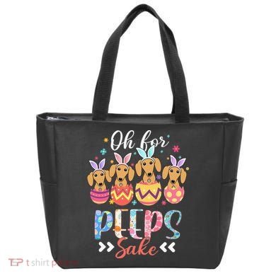 Oh For Peeps Sake Funny Easter Dachshund Bunny Ear Egg Tote Bag