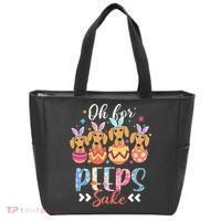 Oh For Peeps Sake Funny Easter Dachshund Bunny Ear Egg Tote Bag thumb 0