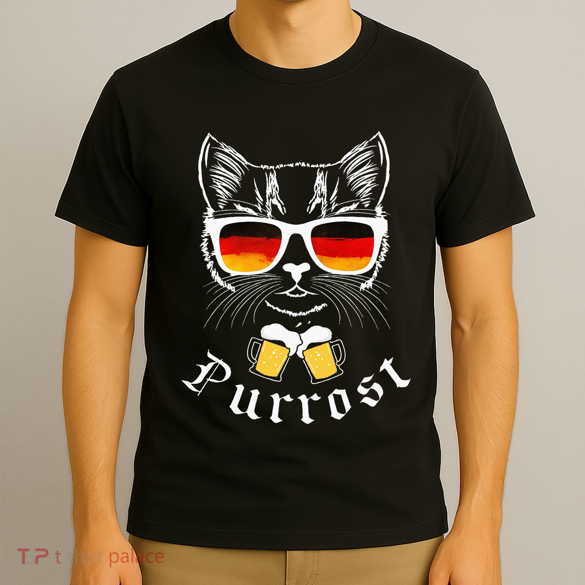 Oktoberfest Funny Prost Pun Purrost Cat T-Shirt